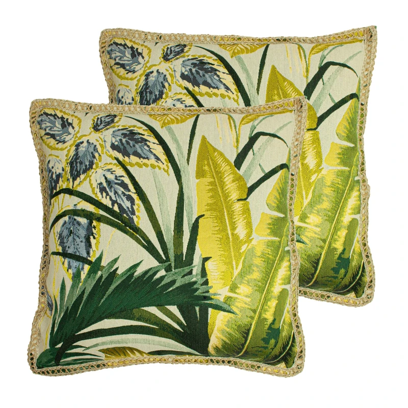 furn. Amazonia Feather Filled Cushions (Twin Pack), Polyester, Rayon, Pink