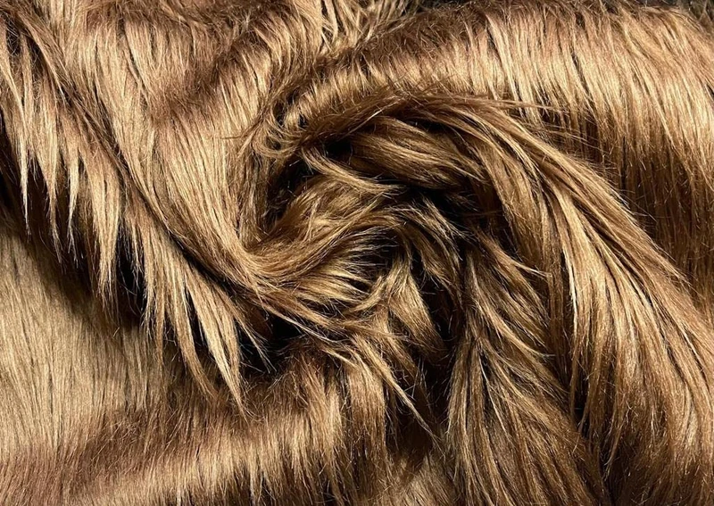 Super Luxury Faux Fur Fabric Material - Extra Long Chestnut, 1Mtr - 150cm x 100cm