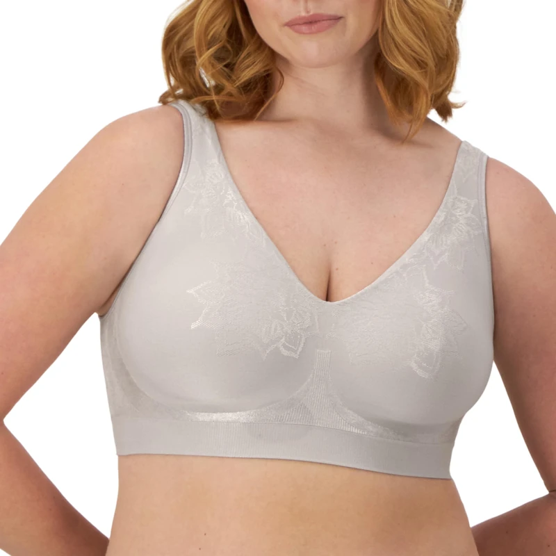 Bali Women's Comfort Revolution Non-Wired Bra with Intelligent Sizes, Crystal Gray Aztec, S