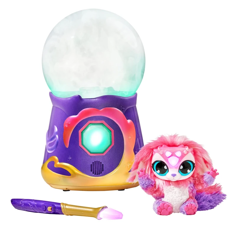 Magic Mixies Magical Misting Crystal Ball With Interactive 8 Inch Pink Plush Toy Ages 5+ And 80+ Sounds And Reactions.