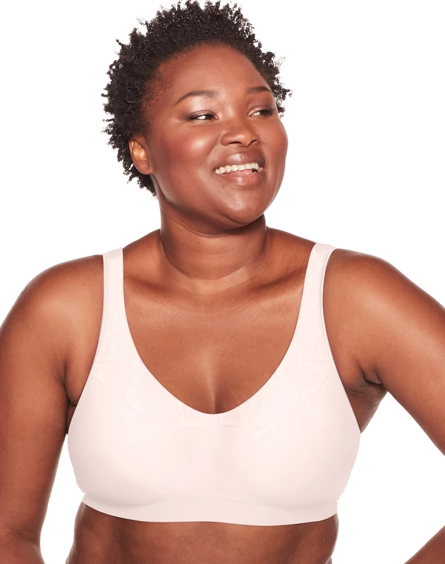 Bali Women's Comfort Revolution Non-Wired Bra with Intelligent Sizes, Light Buff Aztec, XL