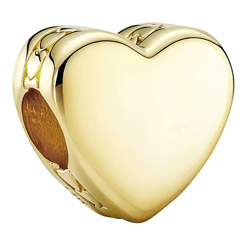 Pandora Moments Engravable heart 14k gold-plated charm