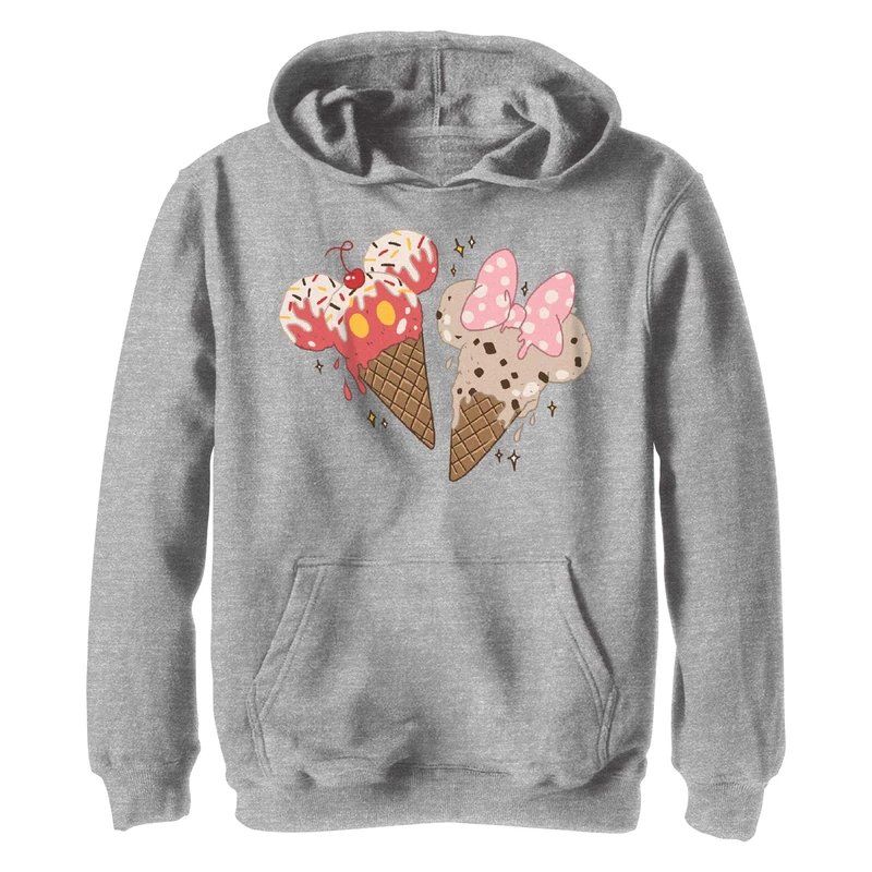 Fifth Sun Boy's Mickey Minnie Cones Hoodie - Heather Sportlich S - Image 1