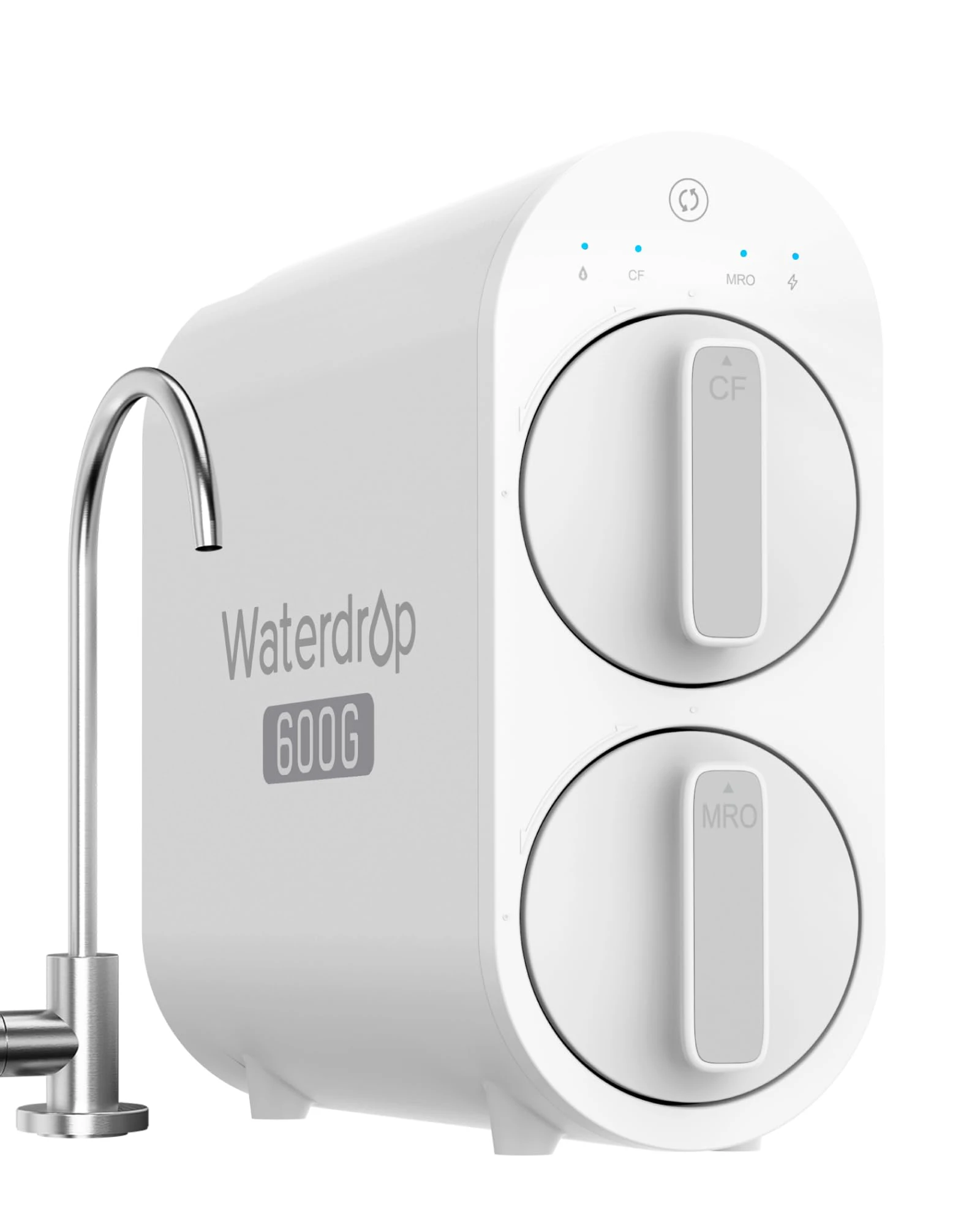 Waterdrop Reverse Osmosis Water Filtration System, TDS Reduction, Tankless, 1514 Liters/Day Fast Flow, Reduces TDS and Water Hardness, 1:1 Pure to Drain, FCC Listed, Brushed Nickel Based Faucet