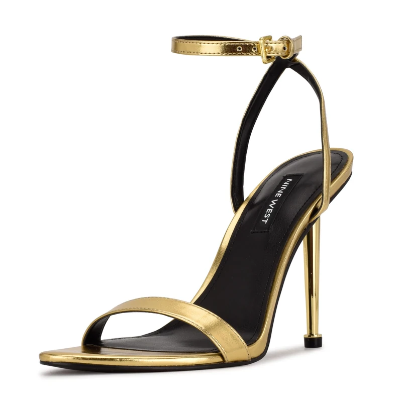NINE WEST Women's Reina Heeled Sandal, Gold Metallic 710, 4.5 UK - Image 1