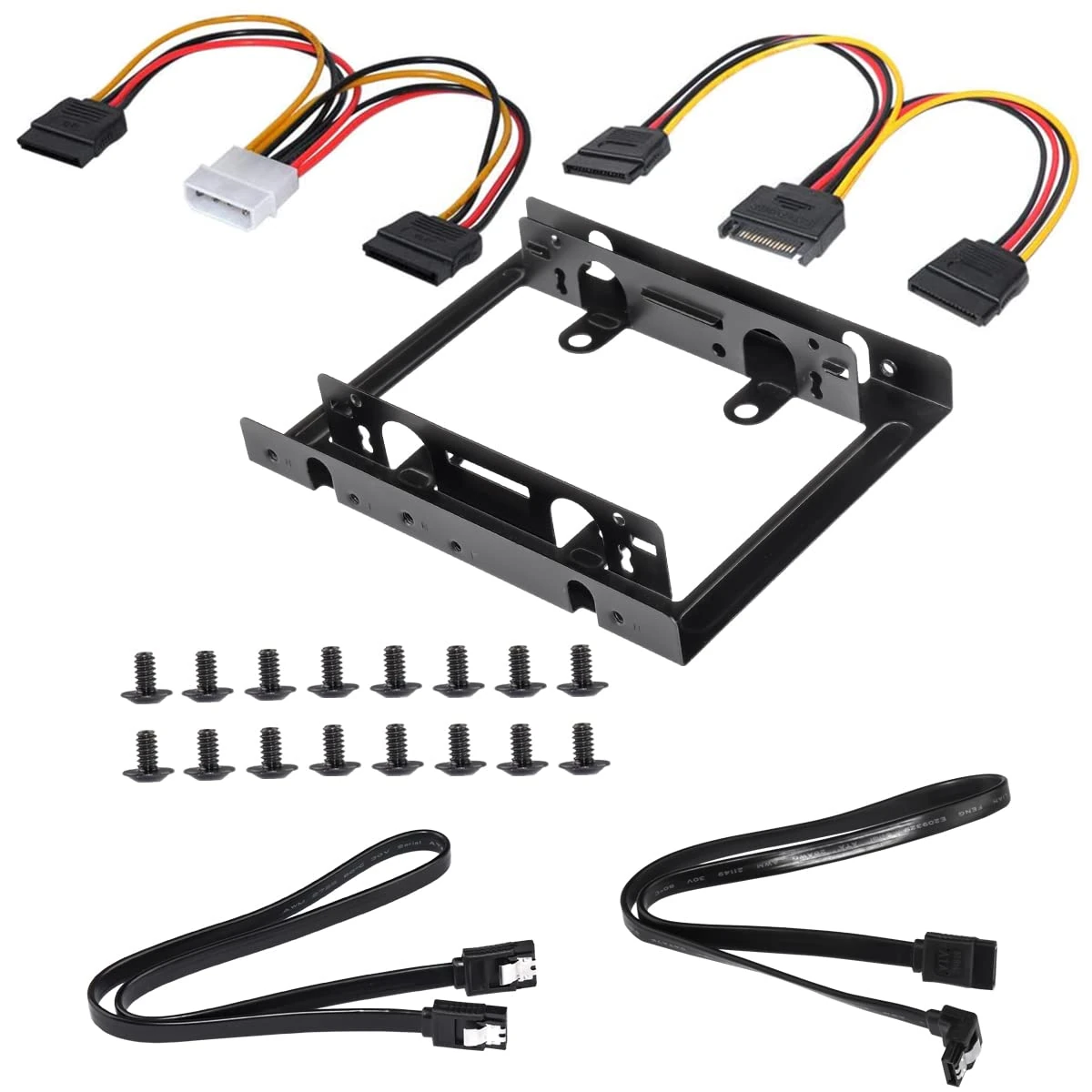 DEEPFOX Mounting Frame - Mounting 2.5" Hard Drives SSD's Into a 3.5" Housing Slot Bracket Screws SATA Cable and Power Adapter Included SSD/HDD Mounting Bracket Kit (2ND)