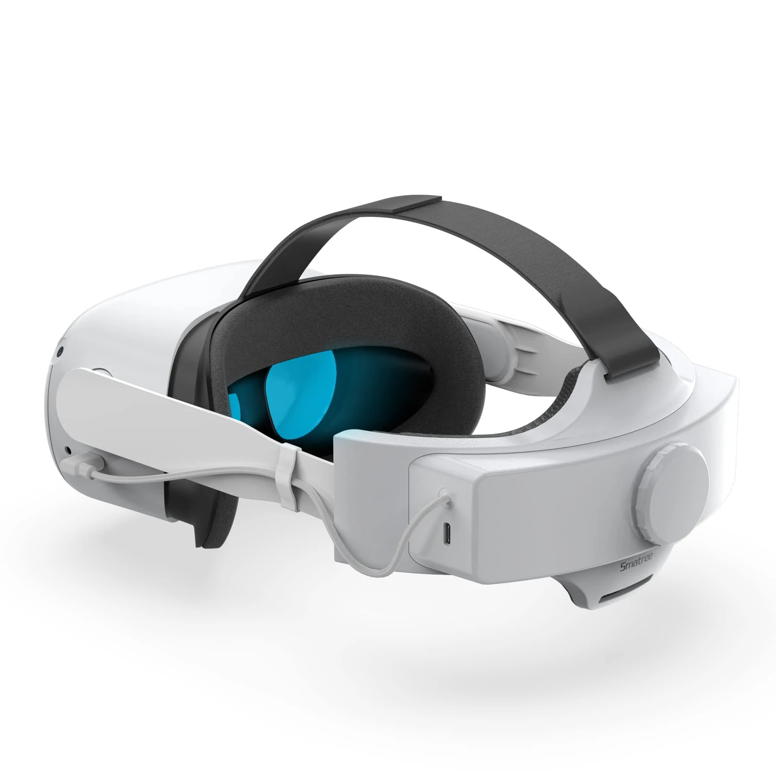 Smatree Elite Strap with 5000 mAh Battery Compatible for Quest 2 VR Headset,Double Your Playing Time, With Removable VR Strap Cushion to Enhanced Comfort