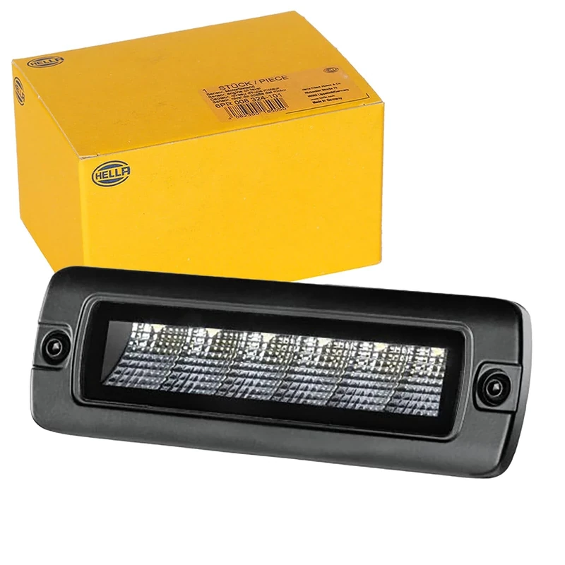 HELLA 1FB 358 176-221 LED-Spotlight - Black Magic Edgeless Mini Lightbar 6.2" - 12/24V - 1600lm - rectangular - Short distance lighting - Cable: 800mm - Plug: open cable ends