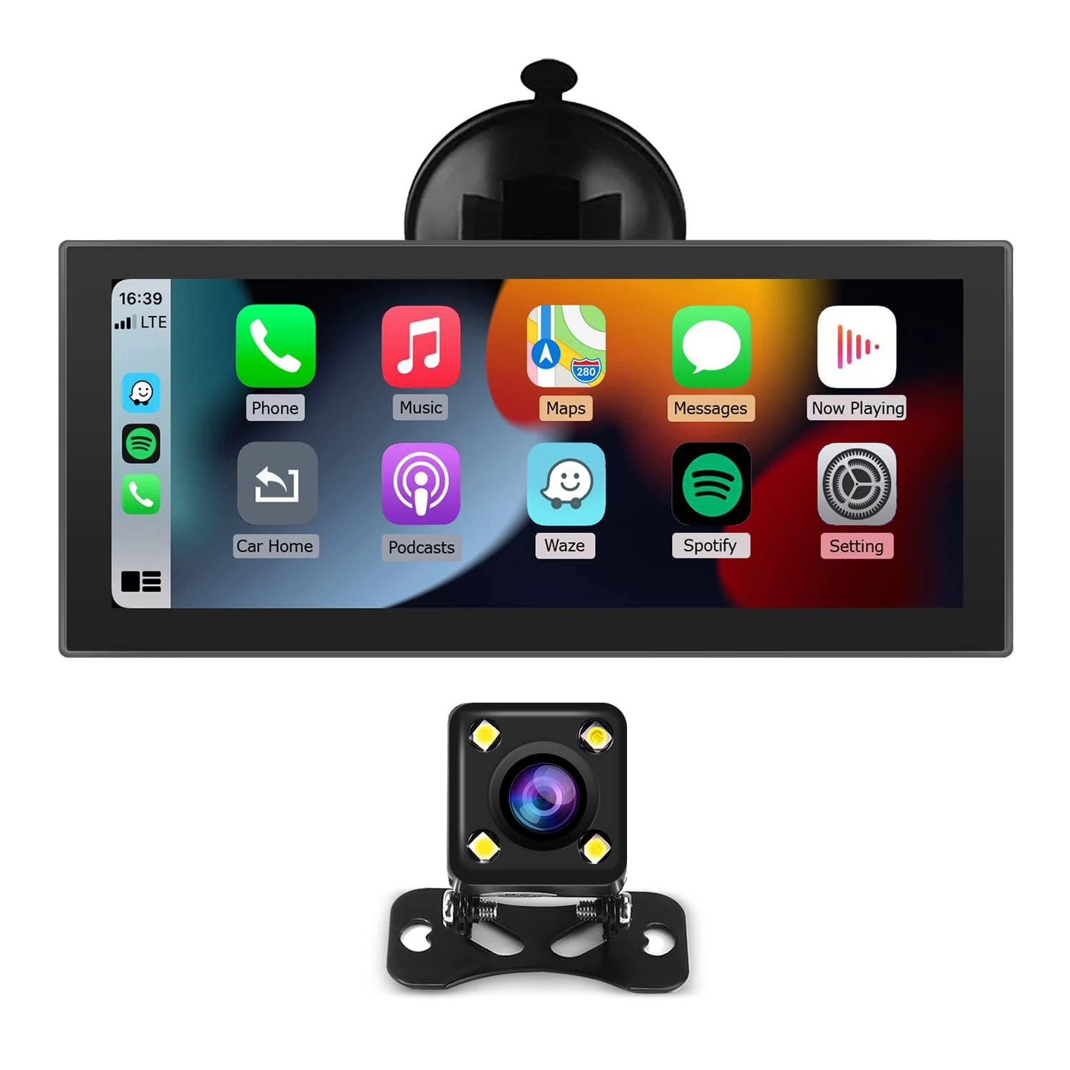 Road Top Car Stereo, 8.8 Inch CarPlay Touchscreen for Apple Carplay & Android Auto, Portable Car Player Wireless Car Play Screen with Voice Control, Suitable for Most Vehicles