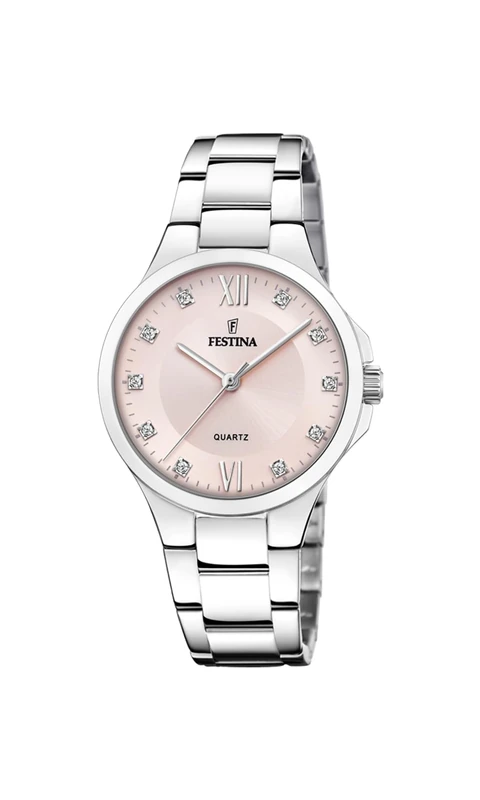 Festina Mademoiselle Watch, Silver-Grey/Pink, 34 (EU), Bracelet
