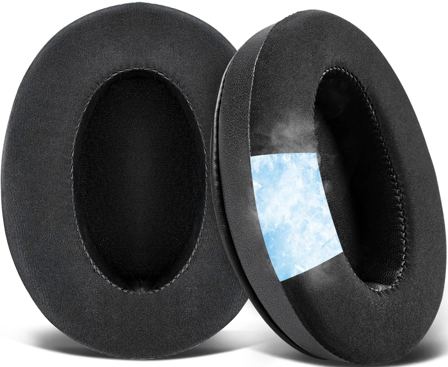 SOULWIT Cooling Gel Earpads Cushions for Audio-Technica ATH M50X/M40X, HyperX Cloud/Alpha, SteelSeries Arctis, Ear Pads for Sony MDR-1ABT/1RBT/1RNC/7506, Turtle Beach Stealth 420X/600 - Black