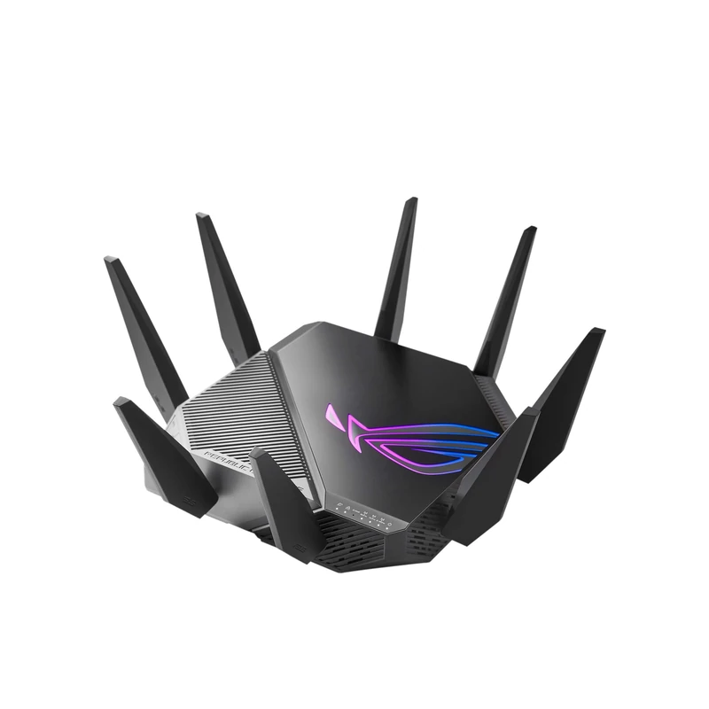 ASUS ROG Rapture GT-AXE11000 Tri-band WiFi 6E Gaming Router, New 6GHz Band, WAN Aggregation, 2.5G Port, Lifetime Free Internet Security, Mesh Wifi Support, 4 LAN Ports, VPN, Advanced Cooling System