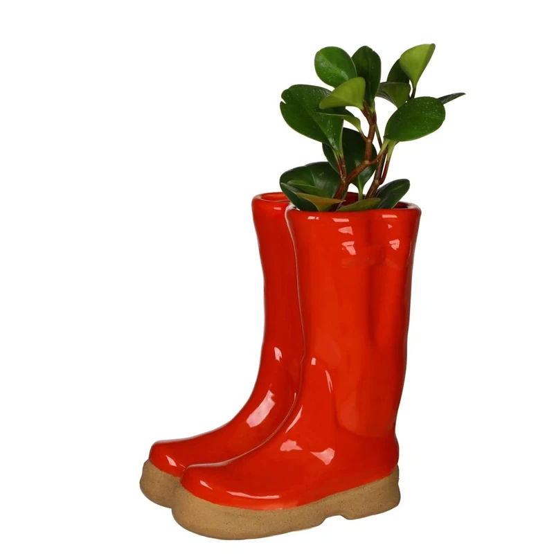 Dibor Herb Planter Wellington Boot Large Red Flower Pot