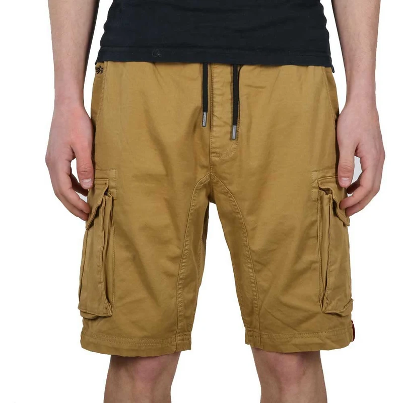 Alpha Industries Cotton Twill Jogger Men's Shorts, Khaki, M
