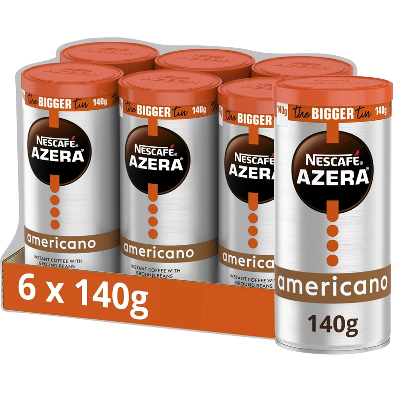NESCAFÉ Azera Americano Instant Coffee 140g (Pack of 6), Package May Vary