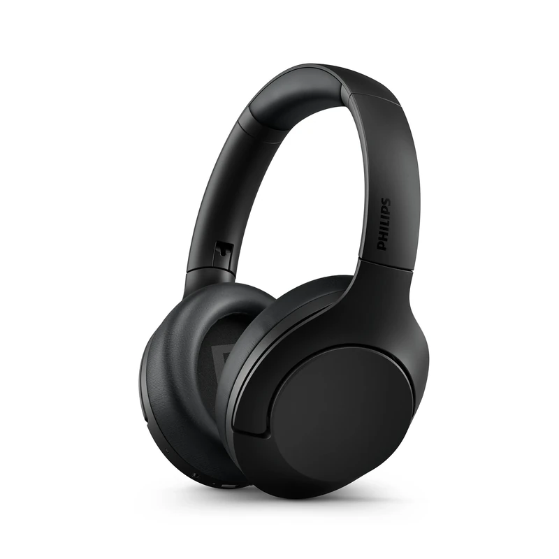 Philips Audio TAH8506BK Over-Ear Wireless Active Noise Cancelling Pro Headphones | Offer Bluetooth 2 Device Multipoint Connectivity | Slim & Flat Folding Design | Deep Bass | 60 Hours Playtime