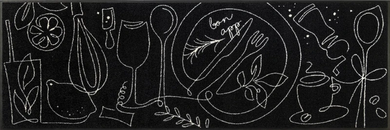 wash+dry Fine Dining Doormat 60 x 180 cm Grey Inside and Outside Washable