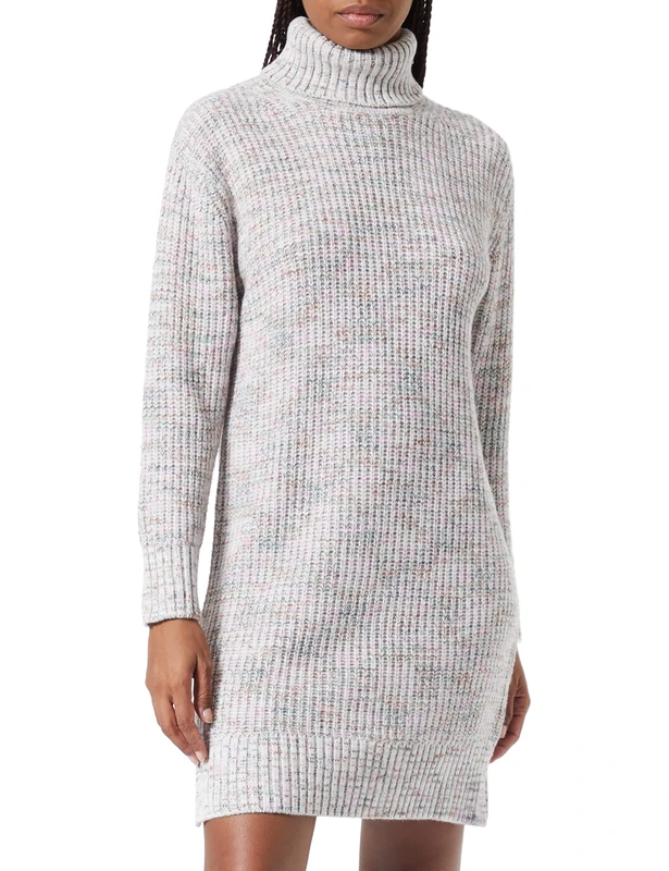 GANT Women's D2. Multi Colour Rollneck Dress, Evening Blue, XL