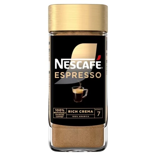NESCAFÉ Espresso Instant Coffee, Rich Crema, 100 Percent Arabica Premium Instant Espresso Coffee, 95g (Pack of 6)