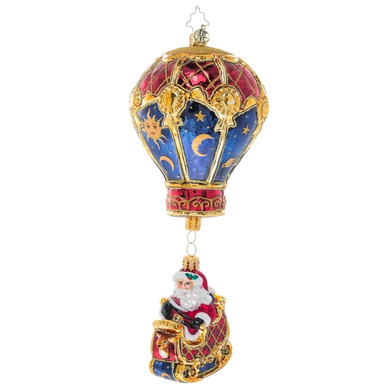Christopher Radko Hand-Crafted European Glass Christmas Tree Decoration Sleigh Ornament, Among The Stars