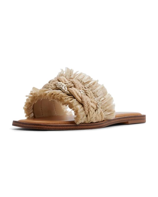 Aldo Women's Rattana Flat Sandal, Natural, 3 UK - Image 1