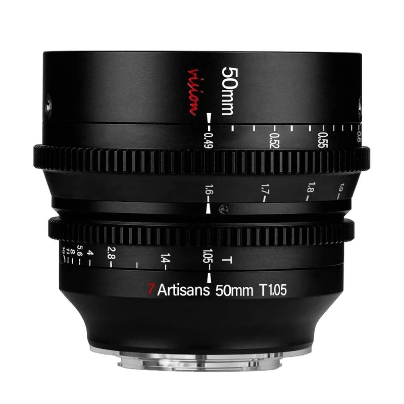 7artisans 50mm T1.05 Cine Lens Large Aperture Manual Focus Cinema Lens E Mount for Sony