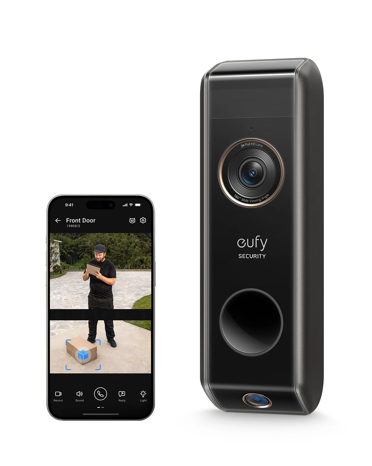 eufy Security Video Doorbell Dual Camera S330 (Battery-Powered) Add-on, 2K HD Video Doorbell with Package Detection, Family Recognition, No Monthly Fee, Requires HomeBase S380/S280 (Not Included)