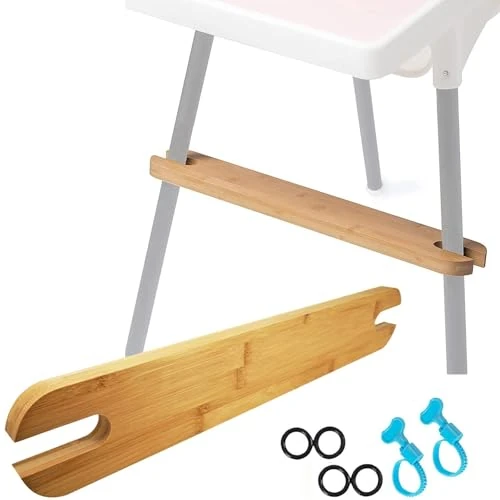 MLZYKYJZ High Chair Footrest, Adjustable Height Natural Bamboo Baby Highchairs Pedestal, Suitable for IKEA Antilop High Chair Footstool and Most Others.