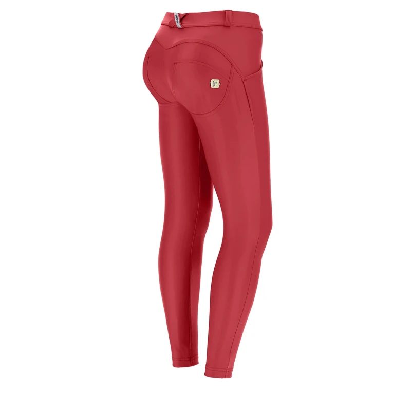 FREDDY Women's Wr.up Superskinny 7/8 Waist Regular Imitation Leather – Special Edition Casual Pants, Deep Claret, S