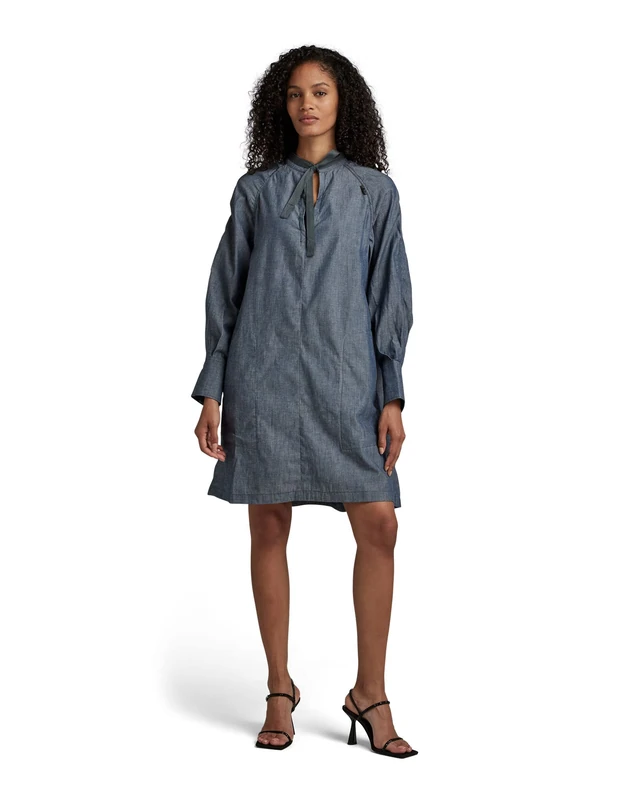 G-Star Women's V-Neck Tunic Dress , Blue (raw denim D19054-D186-001), L