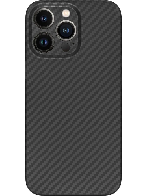 Black Rock - Carbon Case Ultra Thin Suitable for Apple iPhone 13 Pro | Aramid Mobile Phone Case, Fibre Cover, Wireless Charging, Premium (Black)