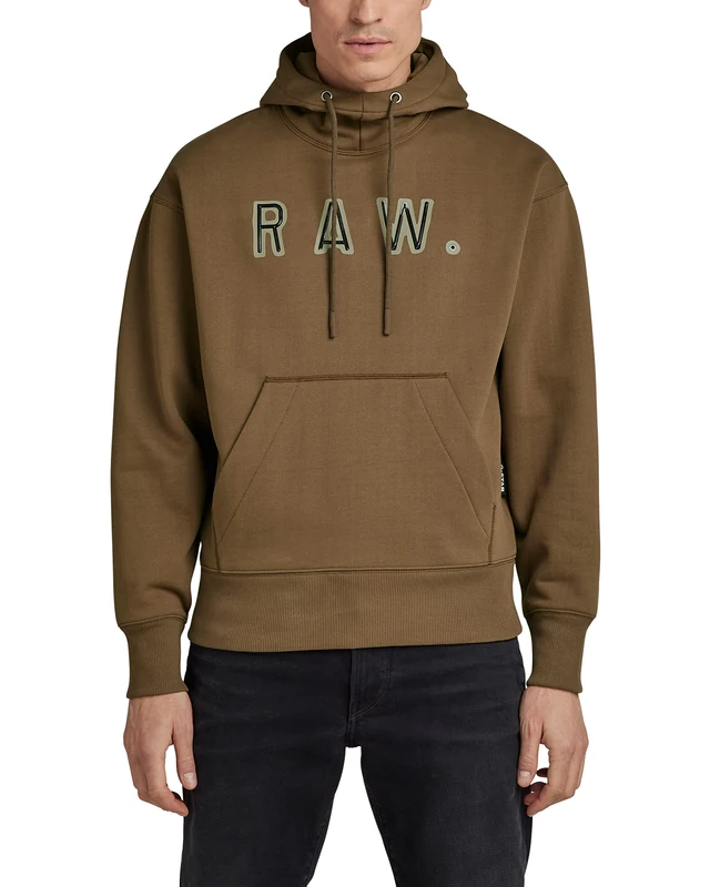 G-Star Men's Vulcanic RAW Loose Hooded Sweater, Brown (rain drum D22231-A612-D307), M - Image 1
