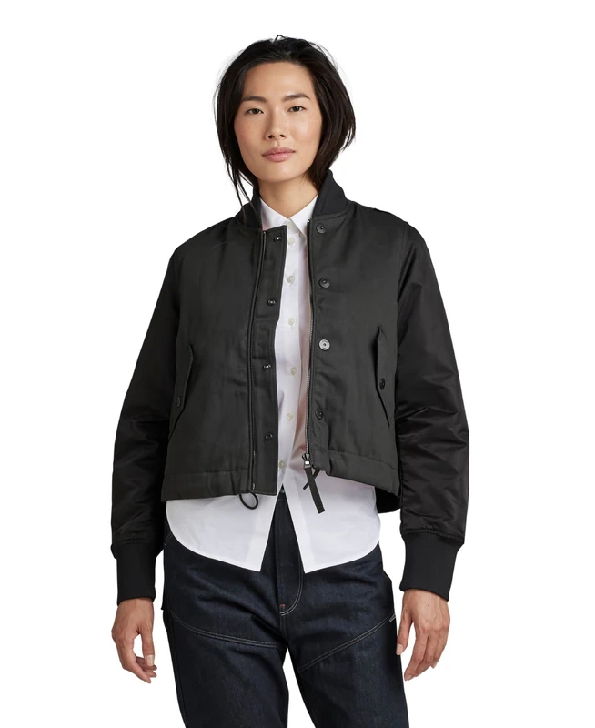 G-Star Women's Drawstring Bomber Jacket , Blue (raw denim D21951-D189-001), L