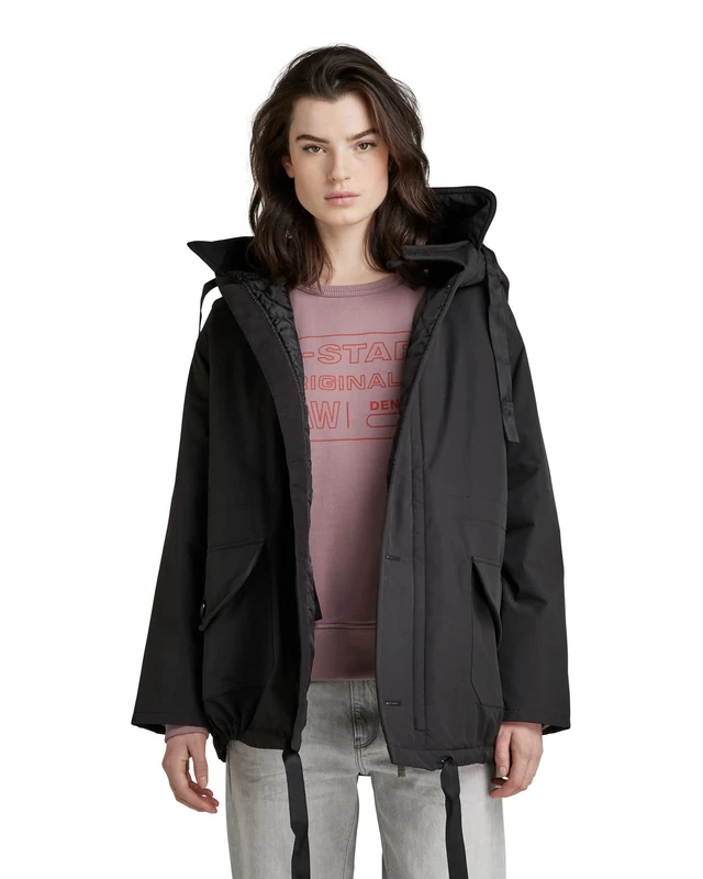 G-Star Women's Mid Parka , Black (dk black D22024-A281-6484), XL
