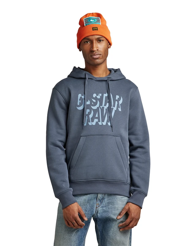G-Star Men's Retro Shadow Graphic Hooded Sweater, Blue (fantem blue D22236-A971-863), XS