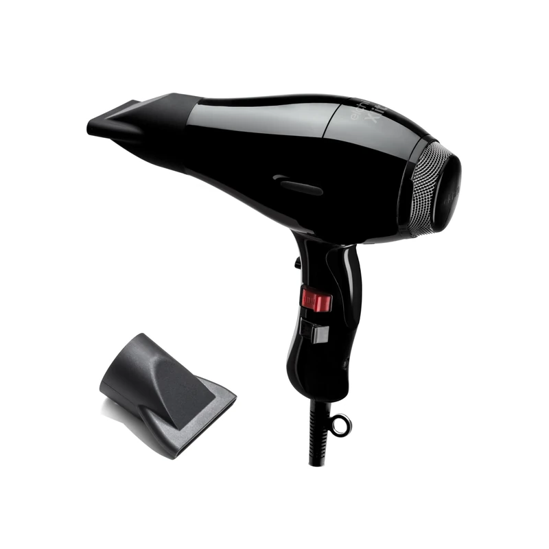 Elchim - Xlite Plus Black Digital Hair Dryer - Professional Hair Dryer Made in Italy - Lightweight and Silent, Reduced Drying Times, 2400W