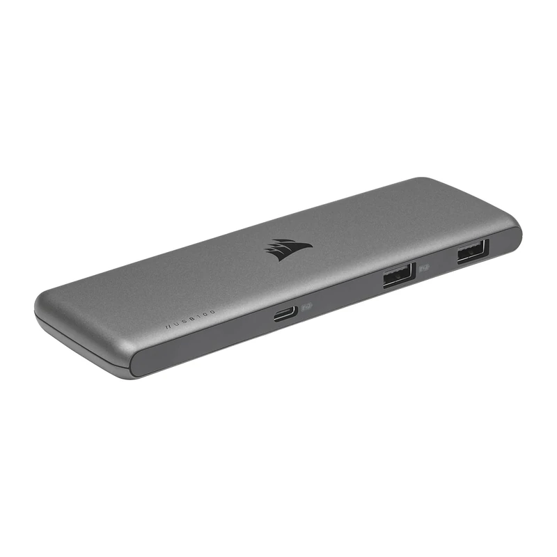 Corsair USB100 7-Port USB-C/USB-A Expansion Hub (3x USB Type-C Ports, 4x USB Type-A Ports, SuperSpeed 5Gbps, Self-Powered, Durable Slim Housing, Mac and Windows Compatible) Grey, (CU-9000003-UK) - Image 1