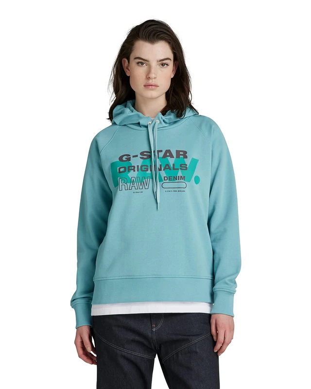 G-Star Women's Raglan Raw Originals Hooded Sweater, Blue (ocean D22117-A613-826), M