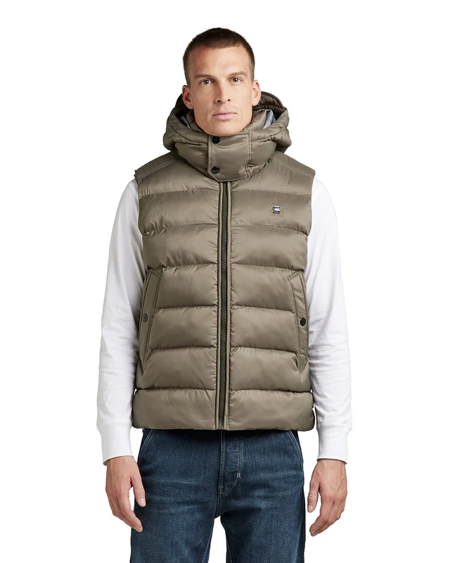G-Star Men's G-Whistler Padded Hooded Vest, Brown (turf D20101-D199-273), XS - Image 1
