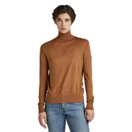 G-Star Women's Core Roll Neck Knitted Sweater, Brown (oxide ocre D21961-D166-1329), M