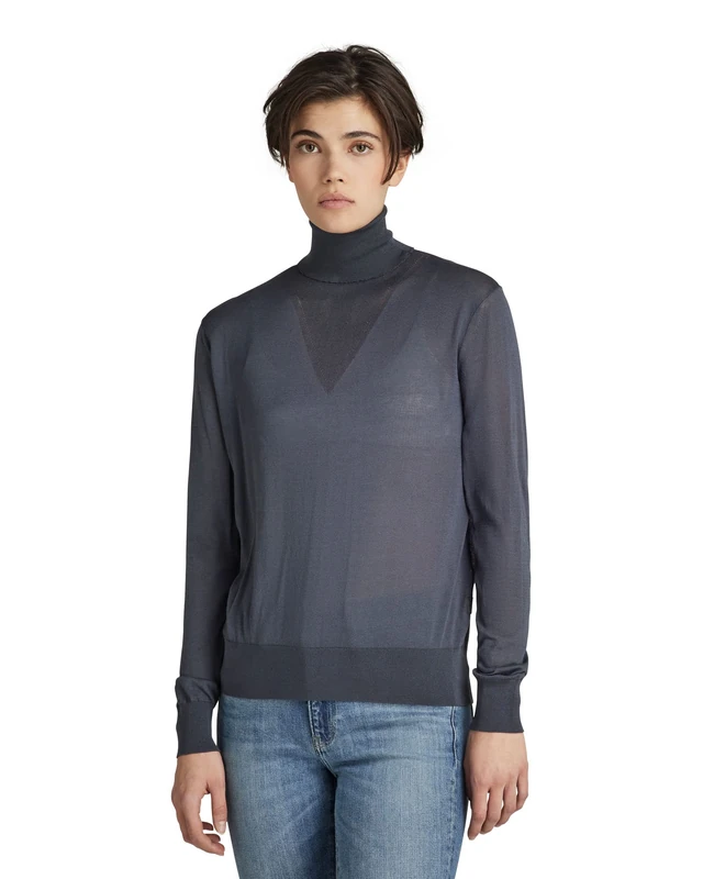 G-Star Women's Core Roll Neck Knitted Sweater, Blue (fantem blue D21961-D166-863), XS