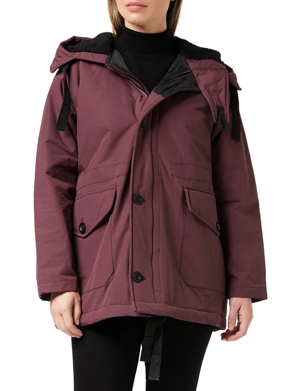 G-Star Women's Mid Parka , Purple (vineyard wine D22024-A281-D303), L
