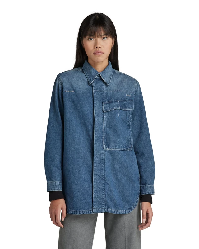 G-Star Women's Mysterious Overshirt, Blue (antique faded space blue D22505-C970-D342), S