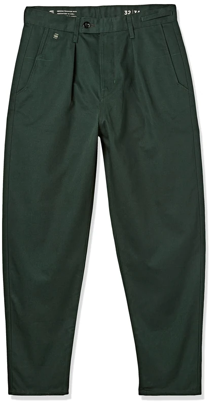 G-STAR Men's Unisex Pleated Chino Relaxed Pants, Green (laub D20147-C900-4287), 28W / 32L