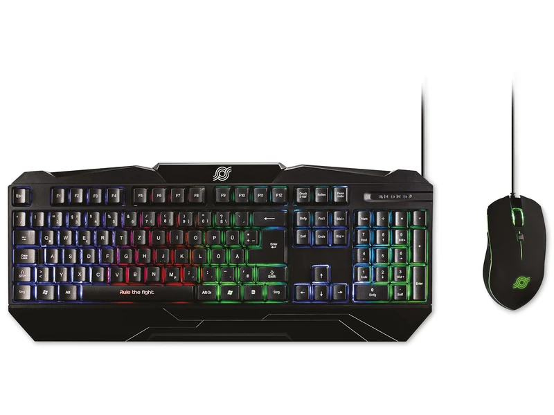 MediaRange Gaming Series Keyboard and Optical 6 Buttons Gaming Mouse Set, QWERTZ, Black