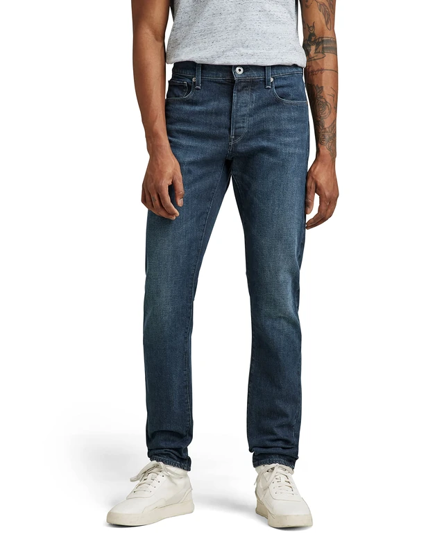 G-Star Men's 3301 Slim style Jeans, Blue (worn in deep teal 51001-D164-D325), 28W / 32L