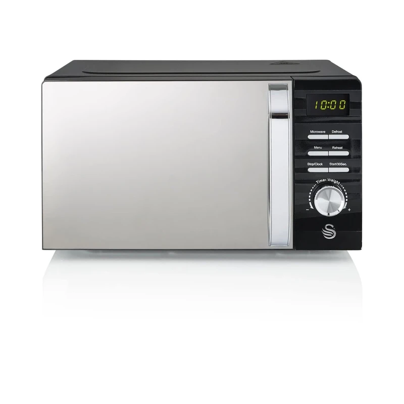 Swan 700W Grey Symphony LED Digital Microwave, 20L Capacity, 5 Microwave Power Levels Black