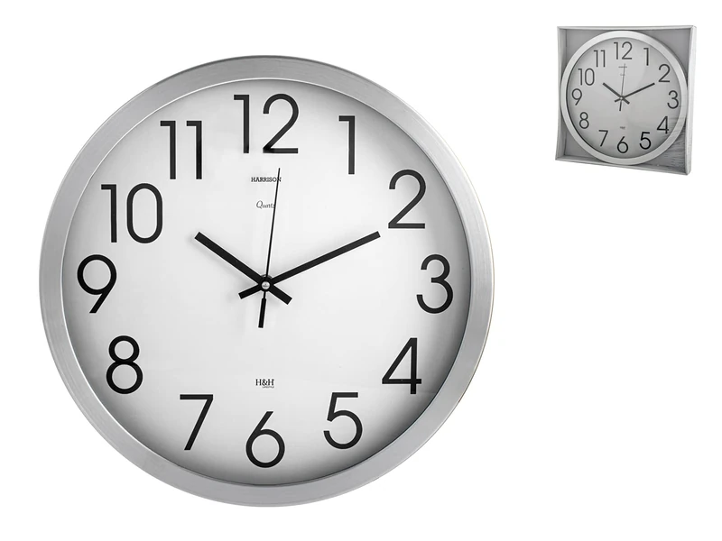 H&H Wall Clock, Aluminium, 35 cm - Image 1