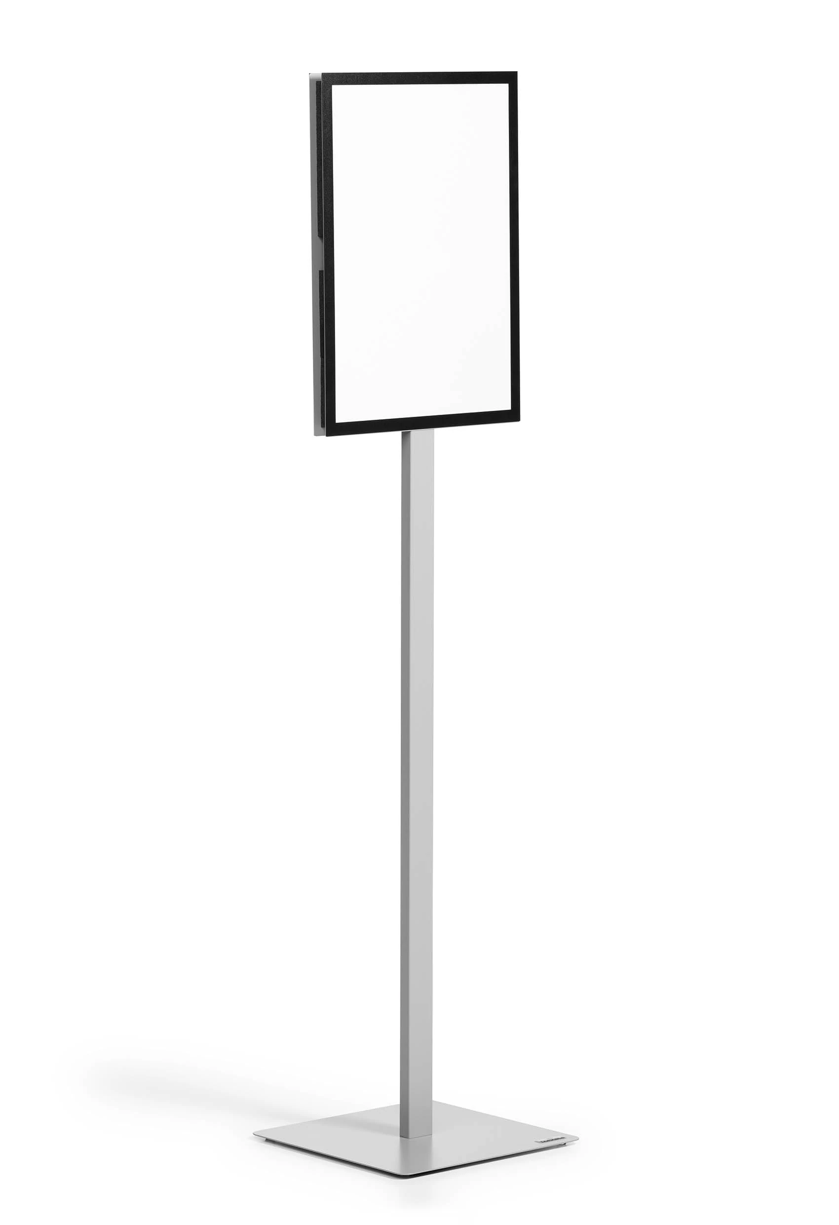 Durable Info Sign with Rotating A3 Board - Information Floor Stand Made From Strong Metal - Double Signage Panel - Includes 2 Black Magnetic Frames - Grey