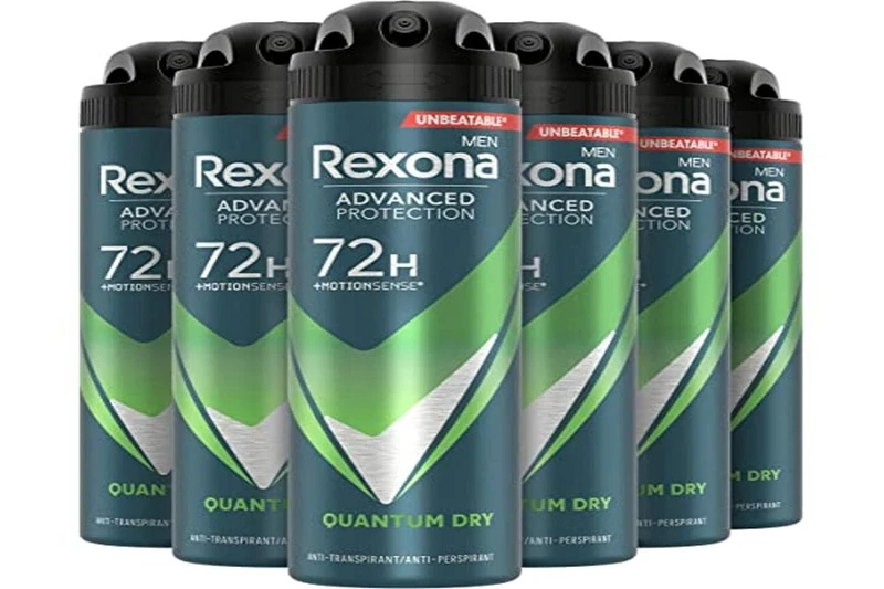 Rexona Men Advanced Protection Quantum Dry Anti-Perspirant Spray provides up to 72 hours of protection against sweat and body odours - 6 x 150 ml - Beneficial Pack